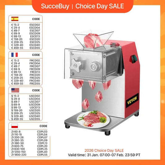 VEVOR Commercial Electric Meat Slicer Grinder and Vegetable Cutter