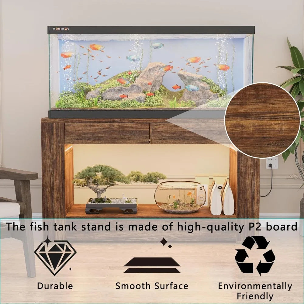 Aquarium Stand For Fish Tanks And Terrariums With Metal Frame