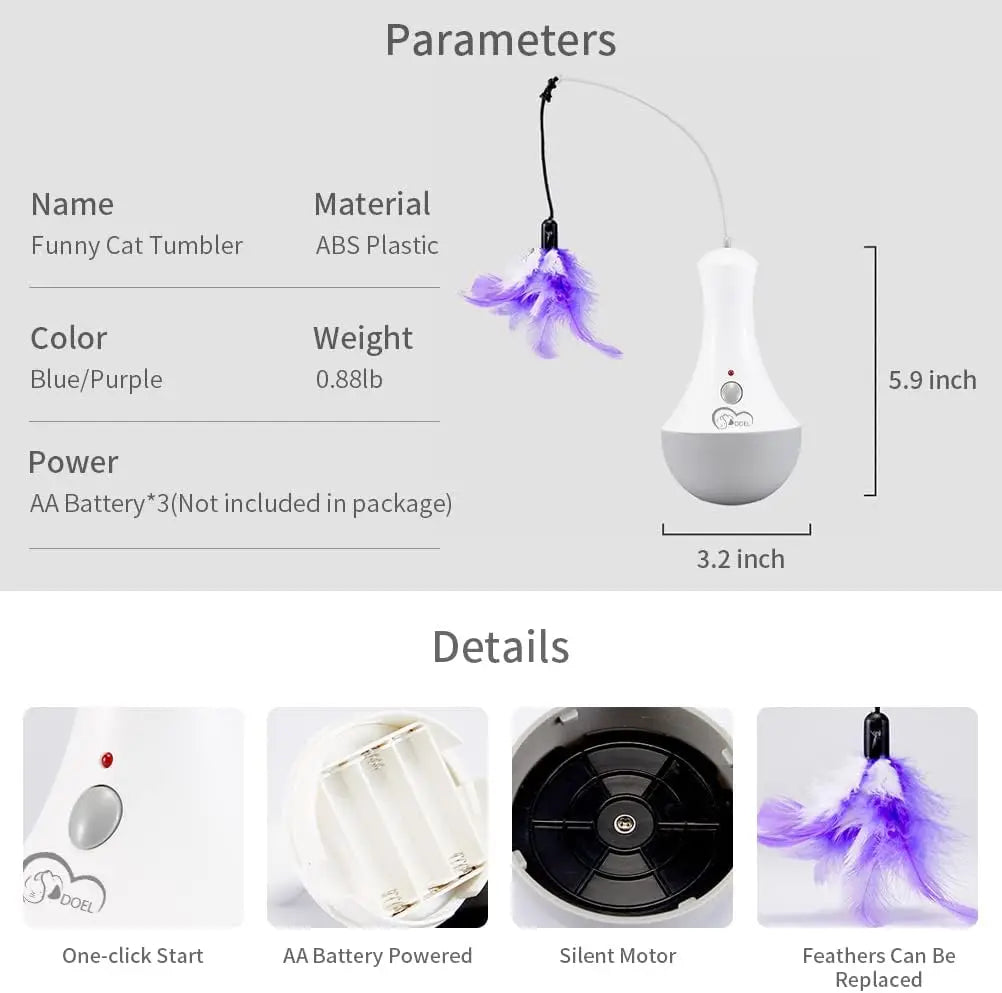 Guangdong Brand Cat Interactive Feather Toy Teaser With 360 Degree Rotation Indoor Play