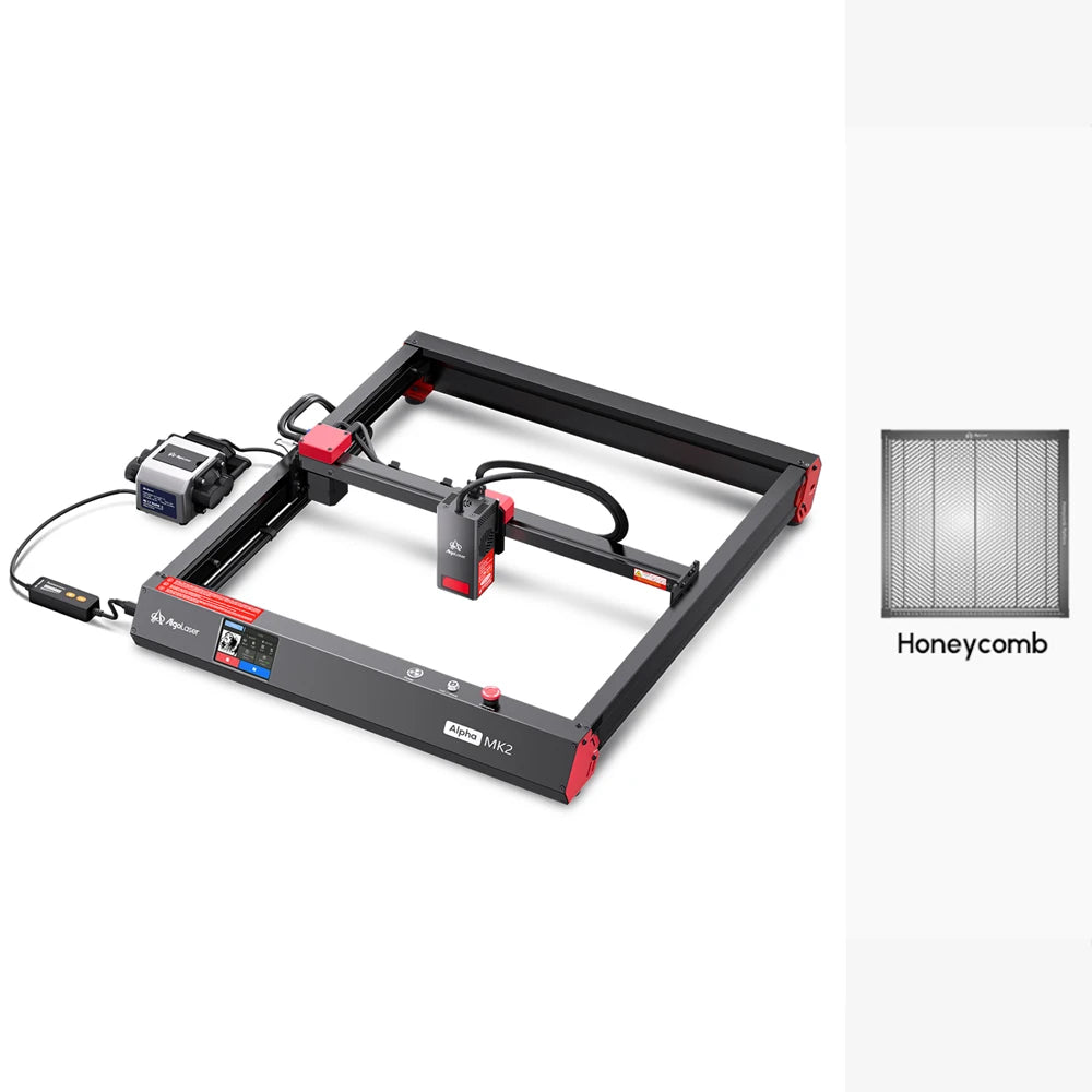 AlgoLaser Alpha MK2 Laser Engraver 20W Output Power 3.5” Color Touch Screen App Offline Control DIY Engraver Tool for Metal MDF