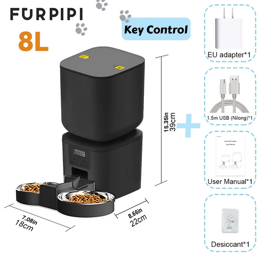 Furpipi Automatic Cat Feeder With Key Control And Time Setting