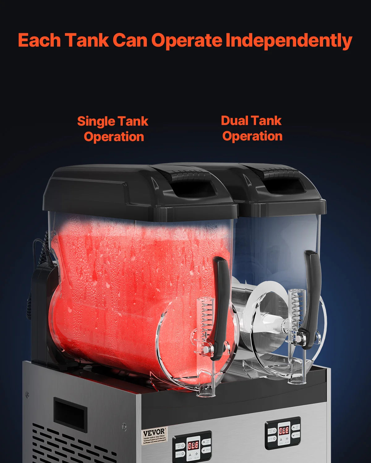 VEVOR Slushy Machine Commercial Stainless Steel Margaritas And Frozen Drinks