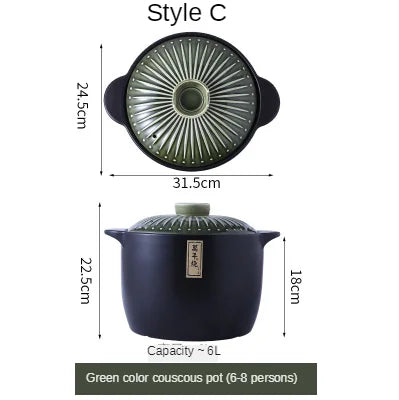 XINCHEN Ceramic Casserole Pot Round Japanese Style Cookware