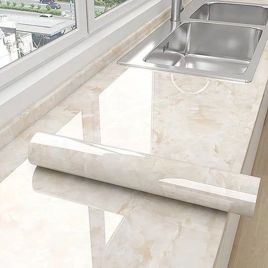 Self Adhesive Marble PVC Film Waterproof Oilproof Wallpaper For Countertops