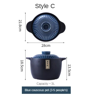 XINCHEN Ceramic Casserole Pot Round Japanese Style Cookware