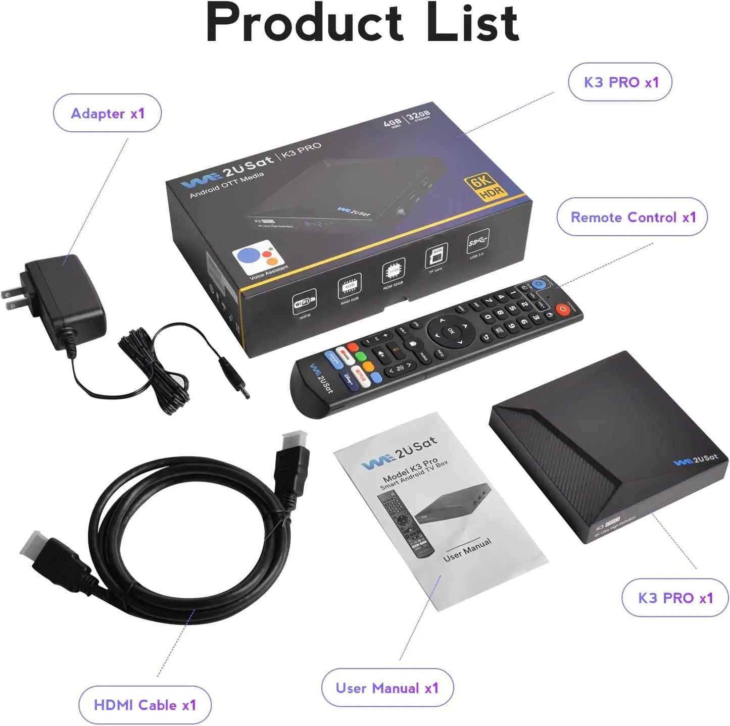 FreeSat K3 Pro AndroidSmartTV 6K HDR with WiFi 6