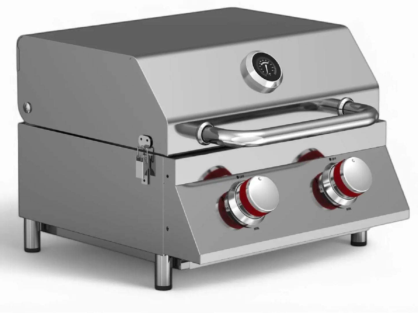 Portable Propane Tabletop Grill with Heat Control and Thermometer