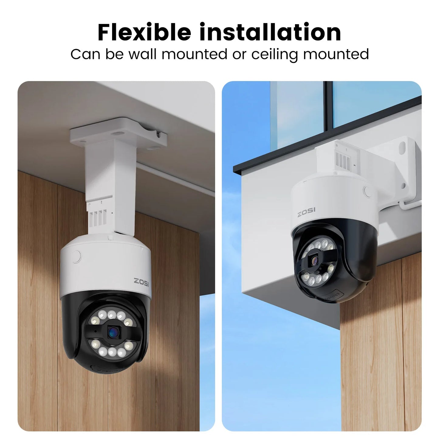 ZOSI 8MP/5MP HD PTZ PoE CCTV Security Camera System AI Person Vehicle Detection 4K 8CH Expand 16CH NVR Video Surveillance IP Cam
