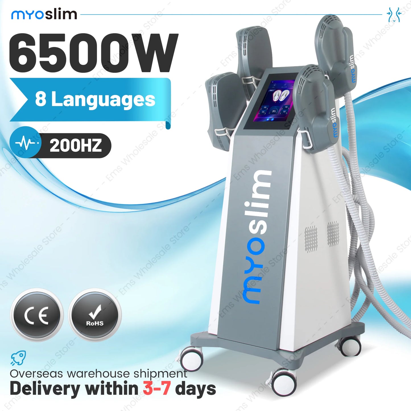 Nova Upgrade 6500W EMS Body Sculpting Machine EMS/myoslim Professional Body Contouring Device with 200HZ