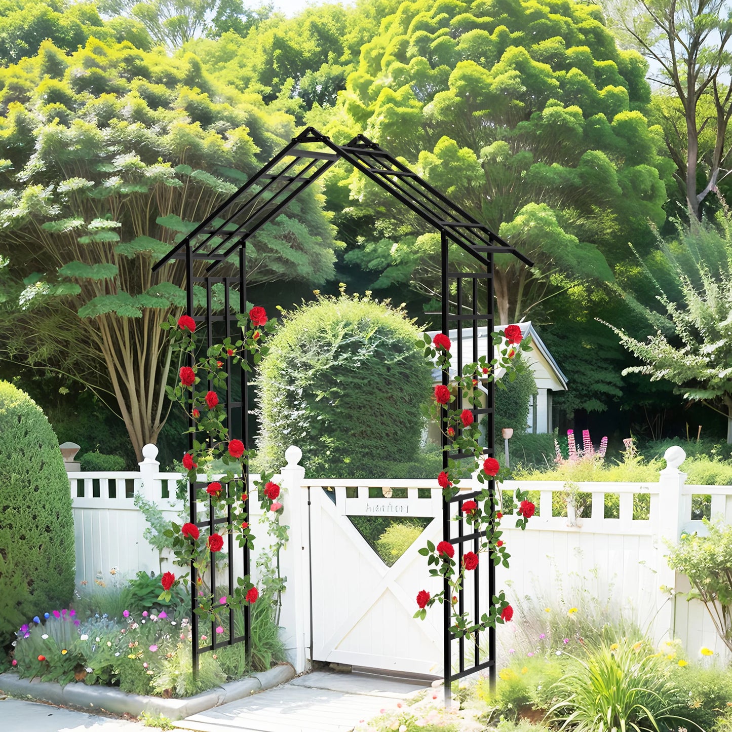 Origin Weather-Resistant Metal Garden Archway Structure With Adjustable Climbing Plants