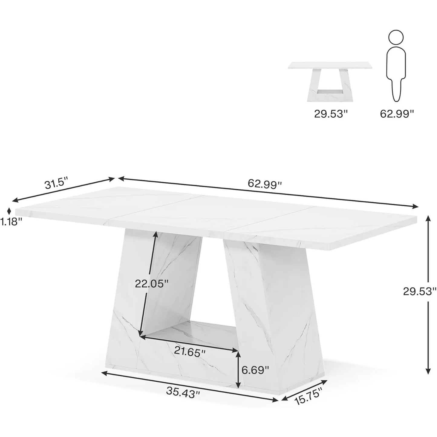 LITTLE TREE Modern Dining Table With PremiumSolidBase EngineeredConstruction In Kitchens