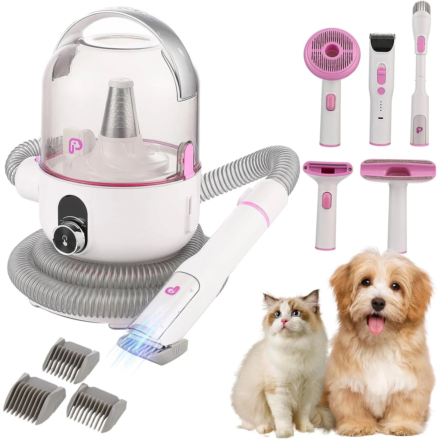 DishyKooker PetGrooming VacuumKitWith2LSuction FiveTools Silent Efficient Design ForPets HomeCare ProGrade