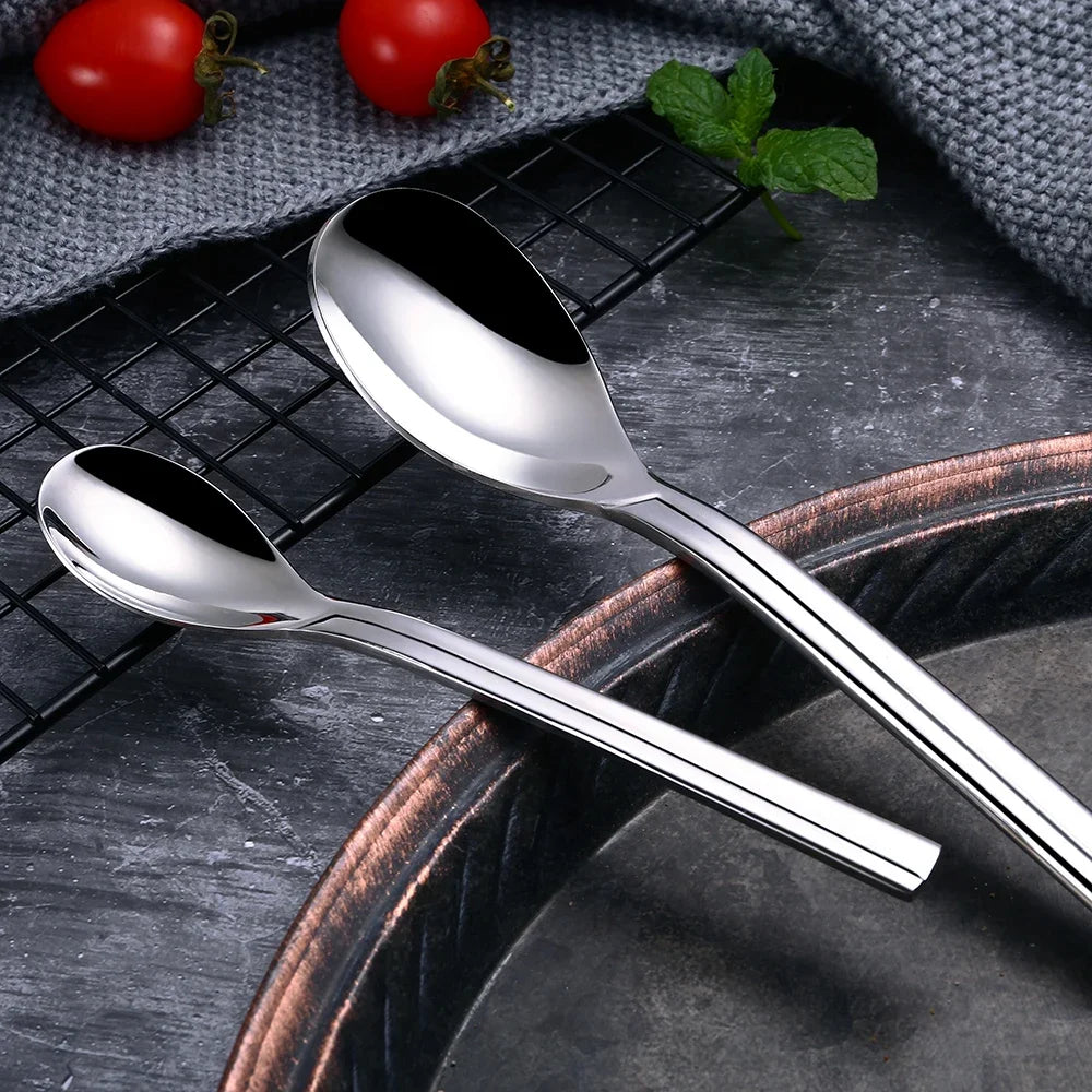 Lemeya 304 Stainless Steel Flatware Set Dinner Knife Fork Spoon