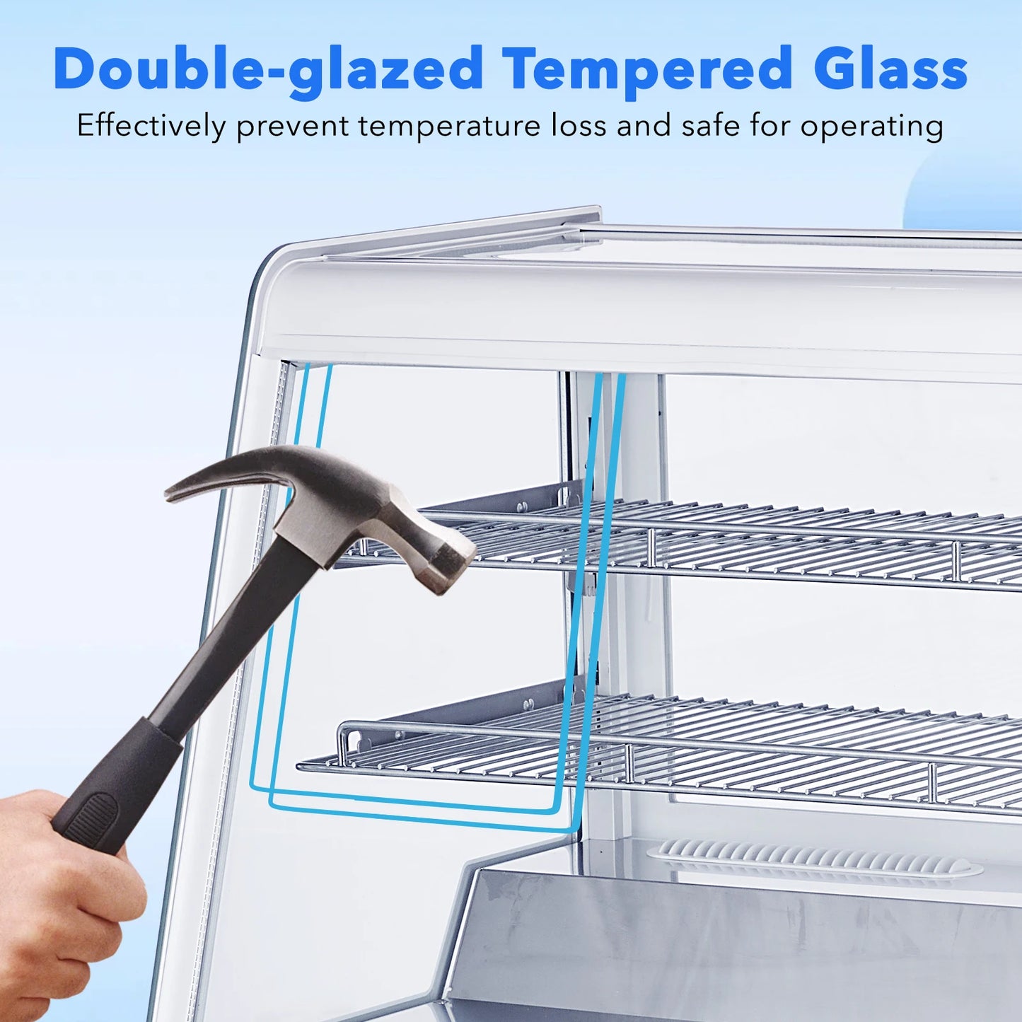 Acekool Commercial Pastry Display Refrigerator With Tempered Glass Door