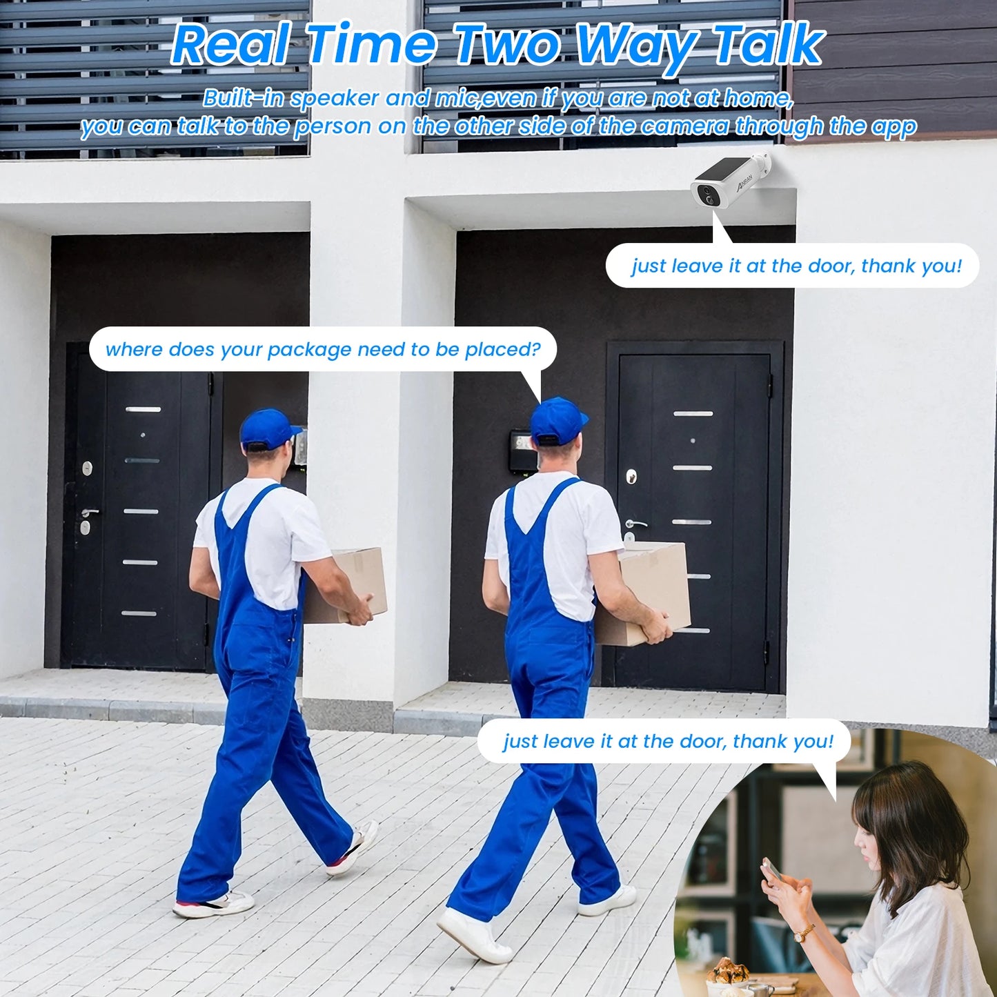 ANRAN 2K Solar Camera 4 Pack Wireless WiFi Surveillance System