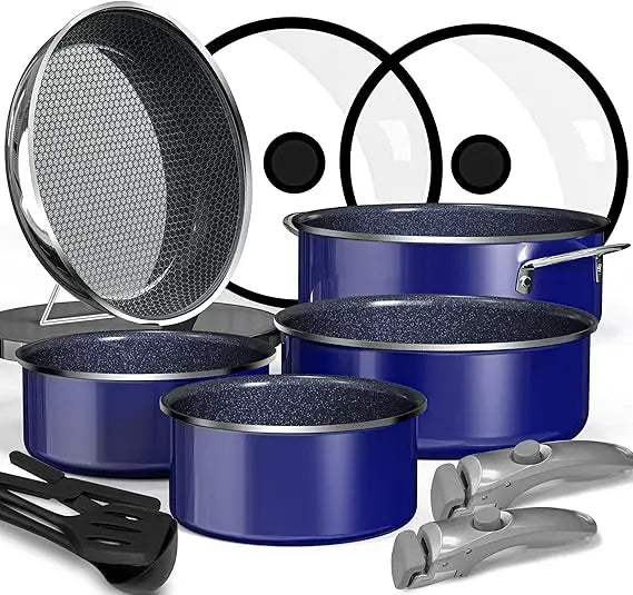 Iosn Pro 12pc Hybrid 3-Ply Stainless Steel Cookware Set