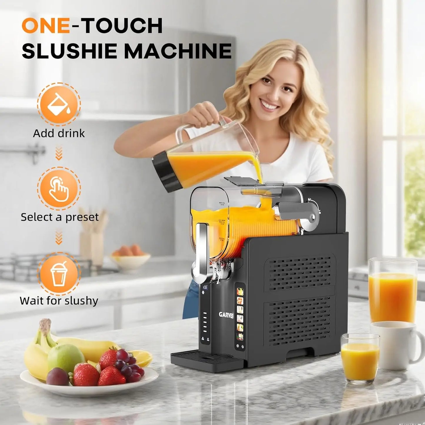 Acekool Slushie Machine for Home With LED Display and Programs