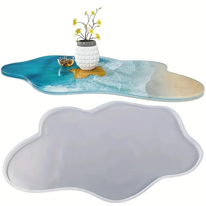Qu Gofang Silicone River Table Mold Irregular Cloud Pattern For Resin Art And DIY Decor