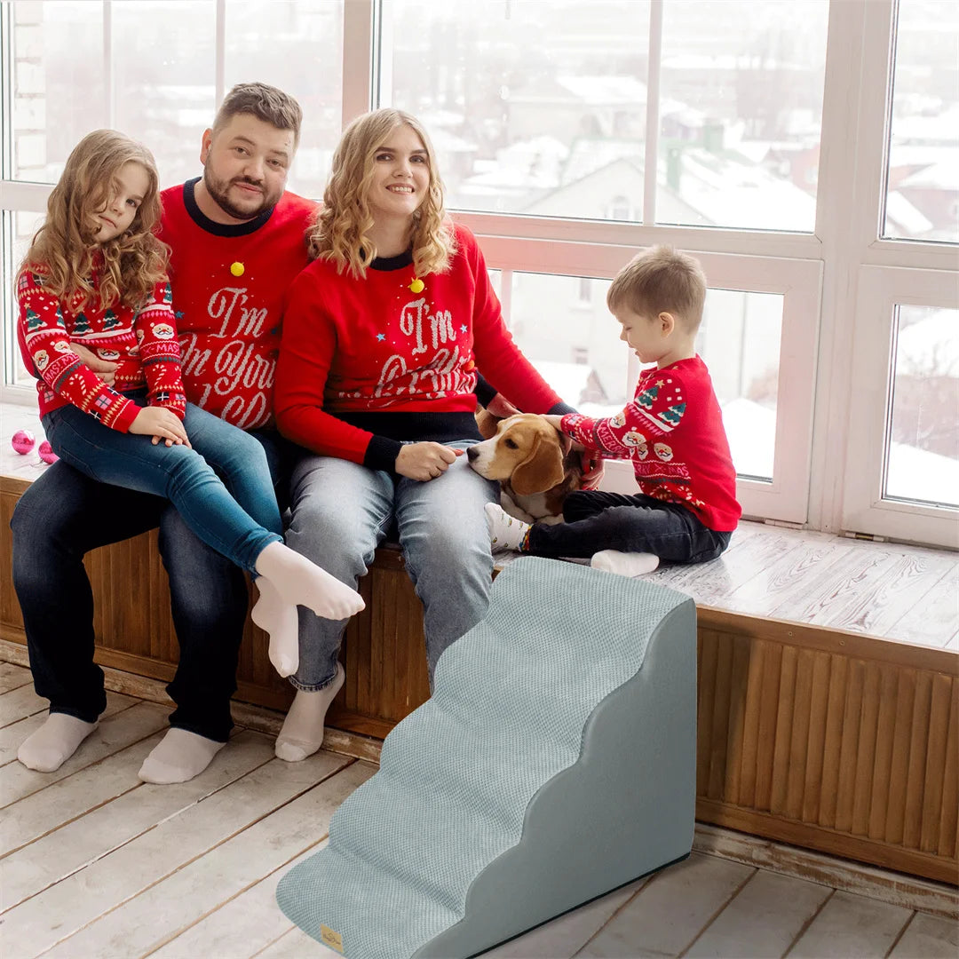 Dog Door Pet Stairs For High Beds And Sofas With High Density Foam And Washable Cover