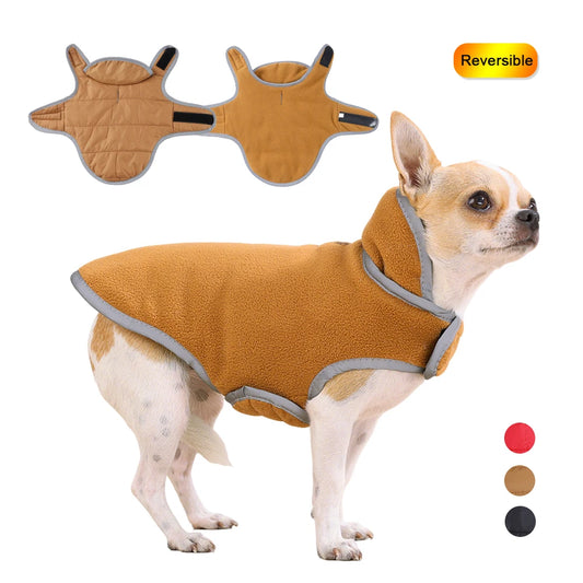 Holapet Reversible Reflective Ultrawarm Fleece Coat Jacket Weatherproof Performance