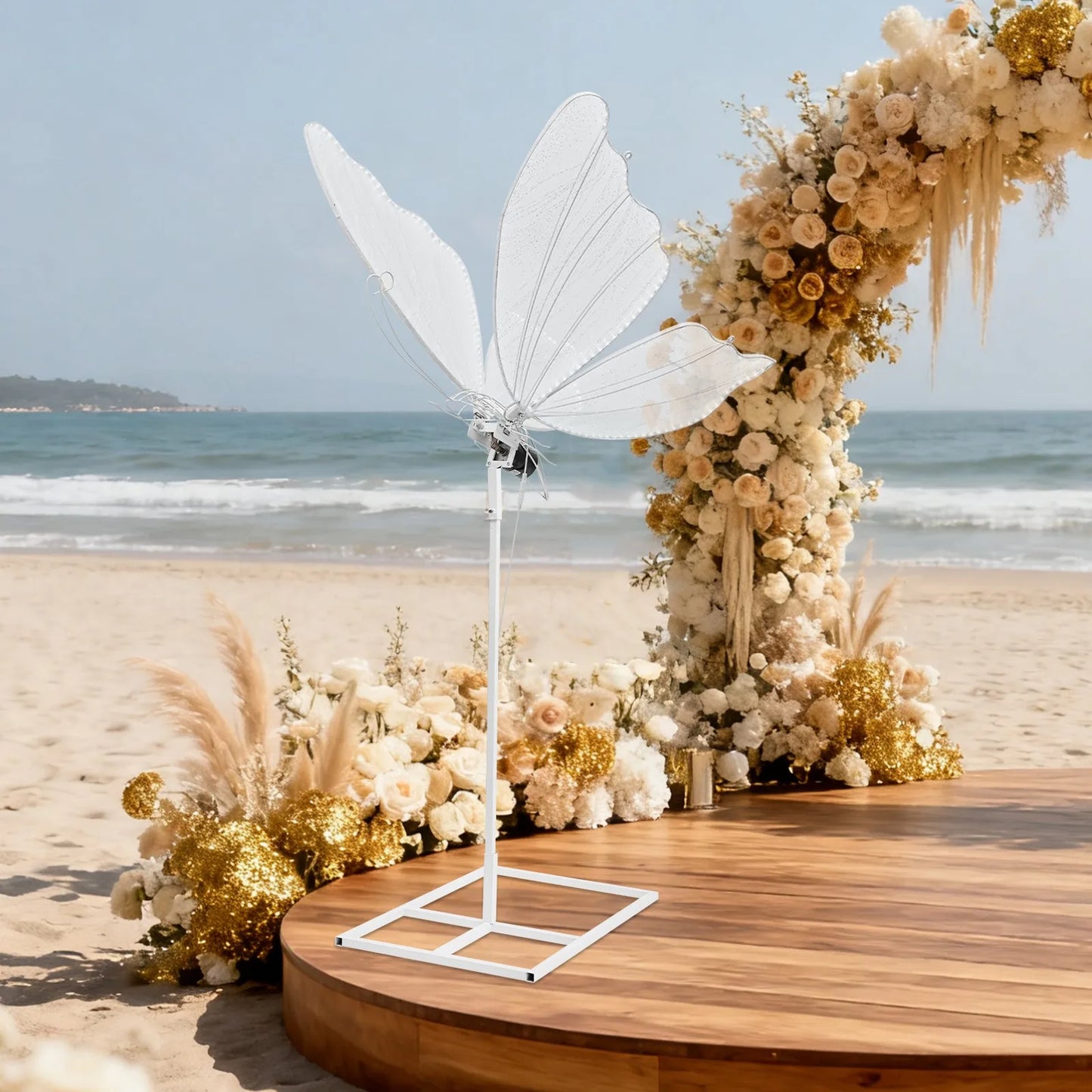Bymaocar Wedding Butterfly LED Floor Lamp with Adjustable Height