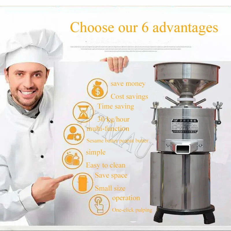 Electric High Power Grinder 1.5KW Colloid Mill Sesame Paste Peanut Butter Machine 220V