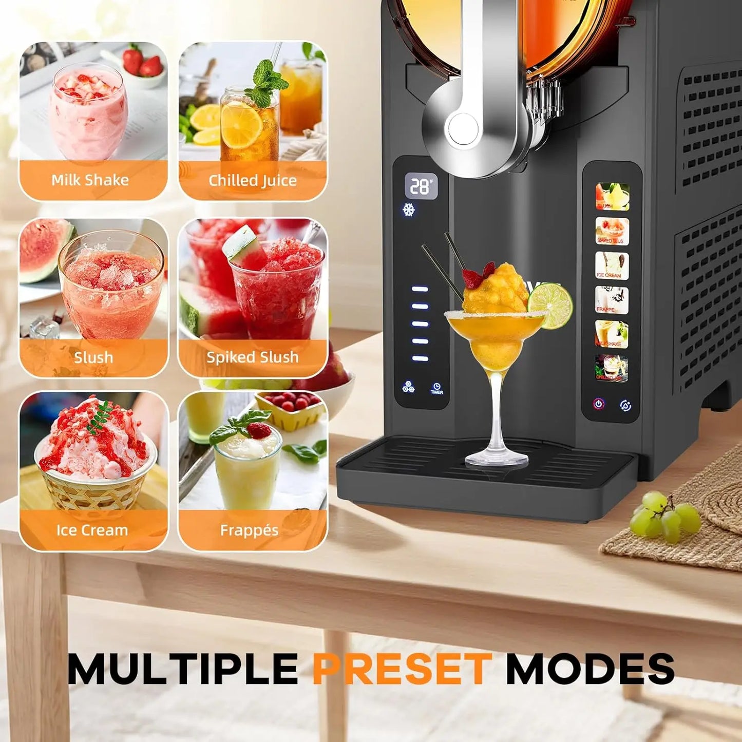 Acekool Slushie Machine for Home With LED Display and Programs