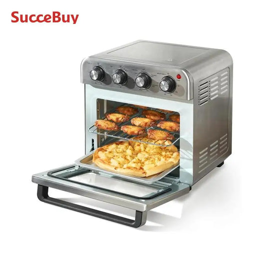 SucceBuy 18L 1700W Air Fryer Toaster Oven Stainless Steel Toaster Ovens Countertop Combo with Grill Home and Commercial Use