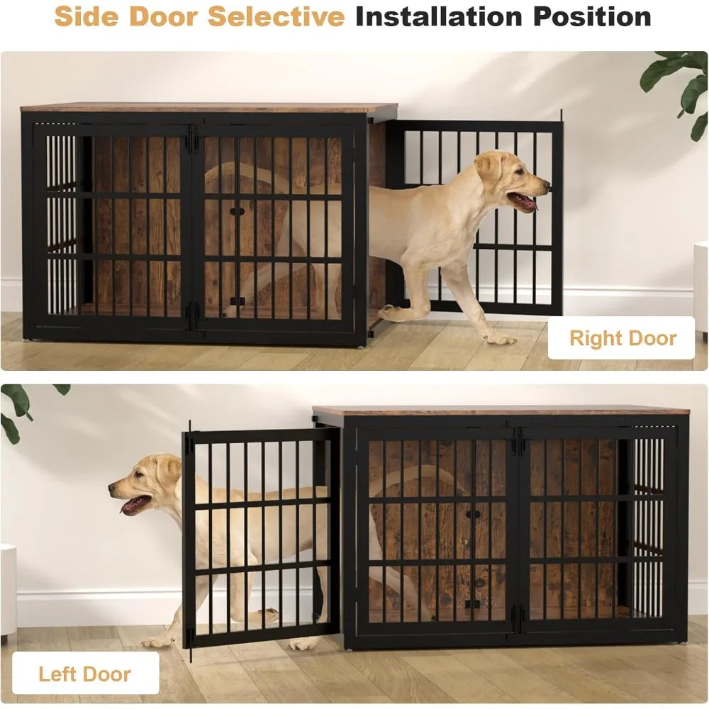 Closure IndustrialStrength HeavyDuty Dog Crate Furniture AlloySteel Construction Indoor
