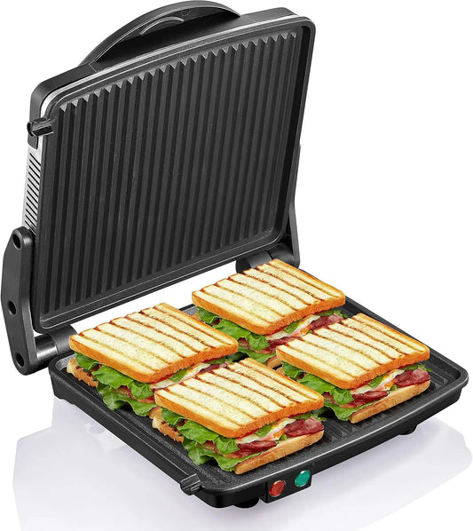 Iosn Panini Press Grill Gourmet Sandwich Maker With Nonstick Plates