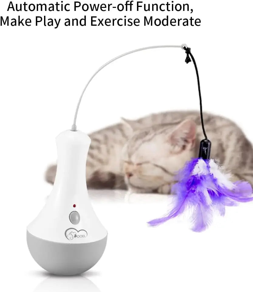 Guangdong Brand Cat Interactive Feather Toy Teaser With 360 Degree Rotation Indoor Play