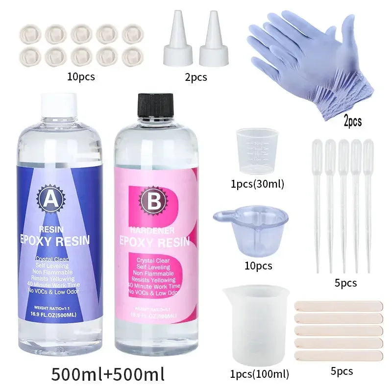 Crystal Clear Epoxy Resin Kit High Gloss For Coating And Casting Jewelry Making Projects