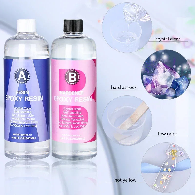 Crystal Clear Epoxy Resin Kit High Gloss For Coating And Casting Jewelry Making Projects