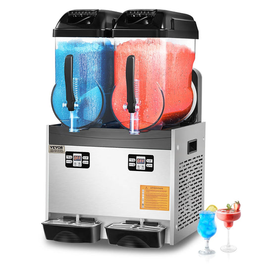 VEVOR Slushy Machine With Dual Tanks Stainless Steel
