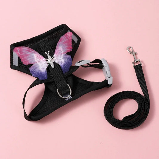 Butterfly UltraBreathable SuperExtraLightweight Mesh Dog Harness For Small Dogs Leash