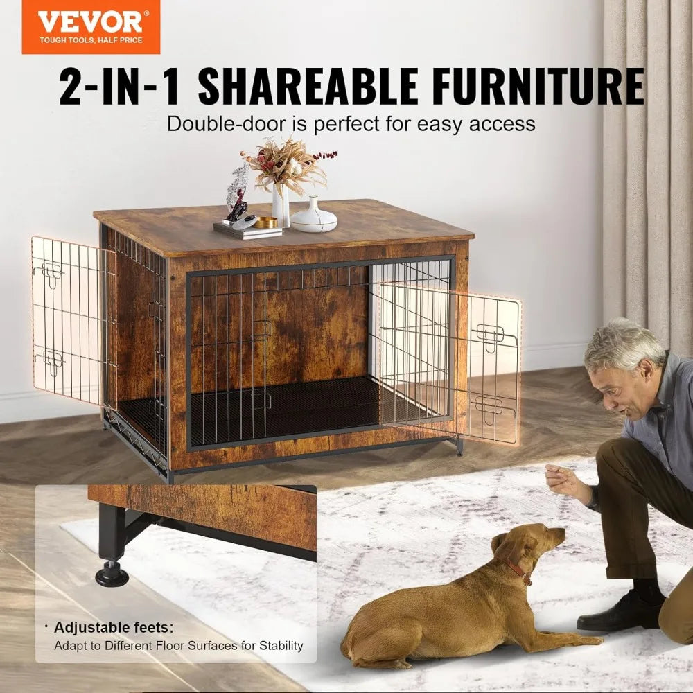 Masterpiece Dog Crate Furniture Heavy Duty End Table Double Doors