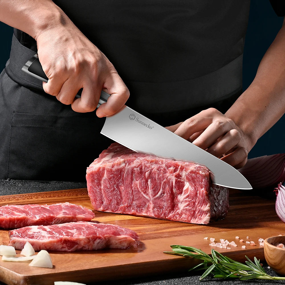 Sunnecko 6 Piece Kitchen Knife Set Stainless Steel
