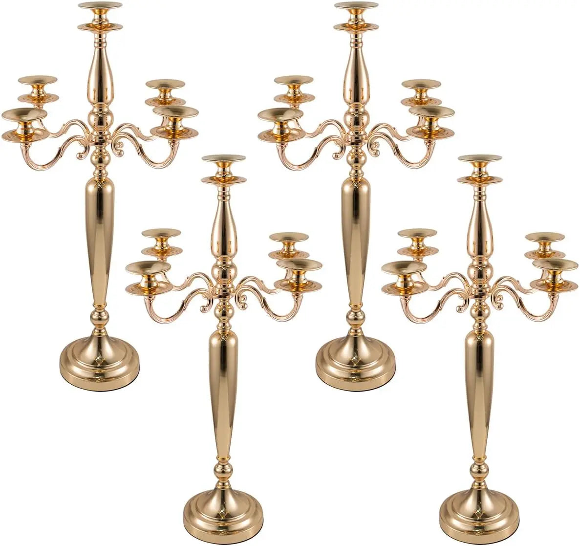 VINCIGANT 5 Arm Candelabra Candle Holder For Table Centerpiece