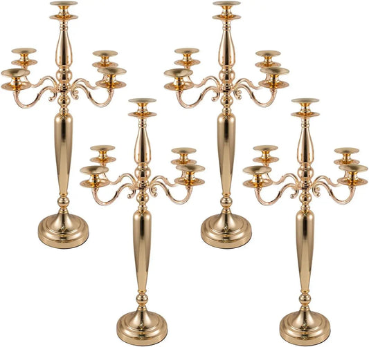 VINCIGANT 5 Arm Candelabra Candle Holder For Table Centerpiece
