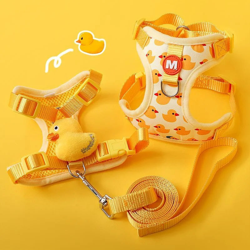 Guangdong Cartoon Duck Dog Harness And Leash Set For Pets