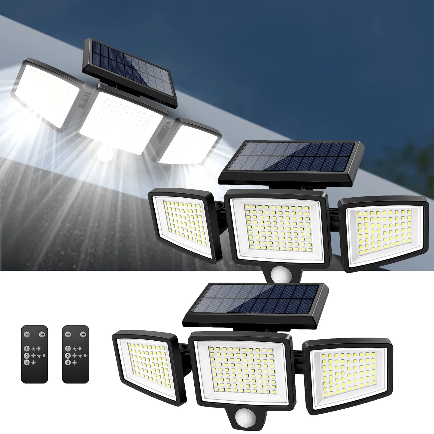 SZRSTH Three Head Outdoor Waterproof Solar Light With Motion Sensor