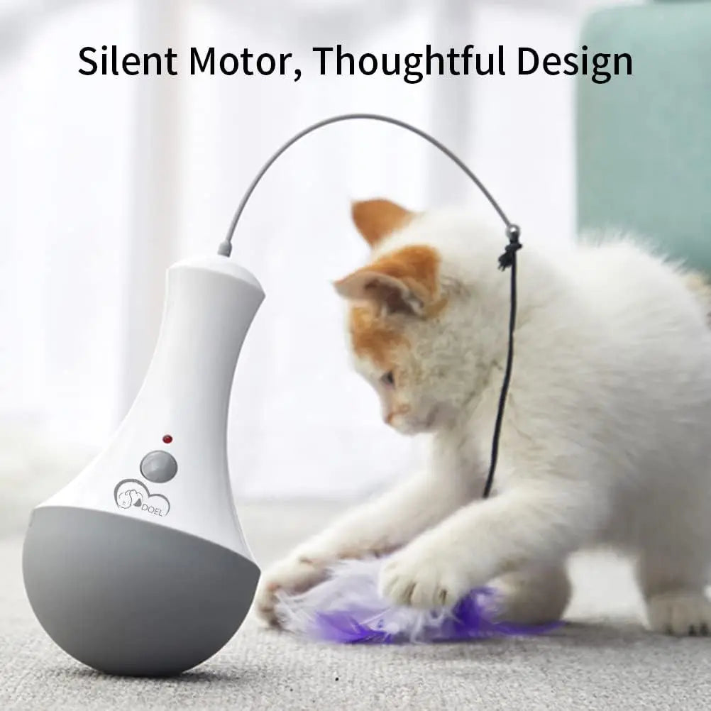 Guangdong Brand Cat Interactive Feather Toy Teaser With 360 Degree Rotation Indoor Play