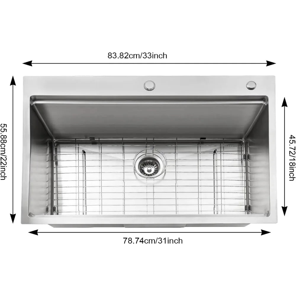 Stainless Steel Kitchen Sink With Cutting Board Holder And Strainer