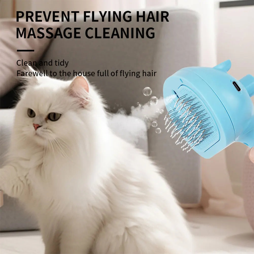 Shunmaii Cat Steam Brush Hair Remover Multifunction Grooming Comb for Small and Large Pets