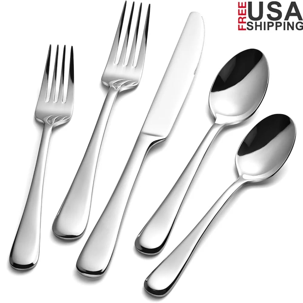 XMSJ Stainless Steel Flatware Set Mirror Polished Dishwasher Safe