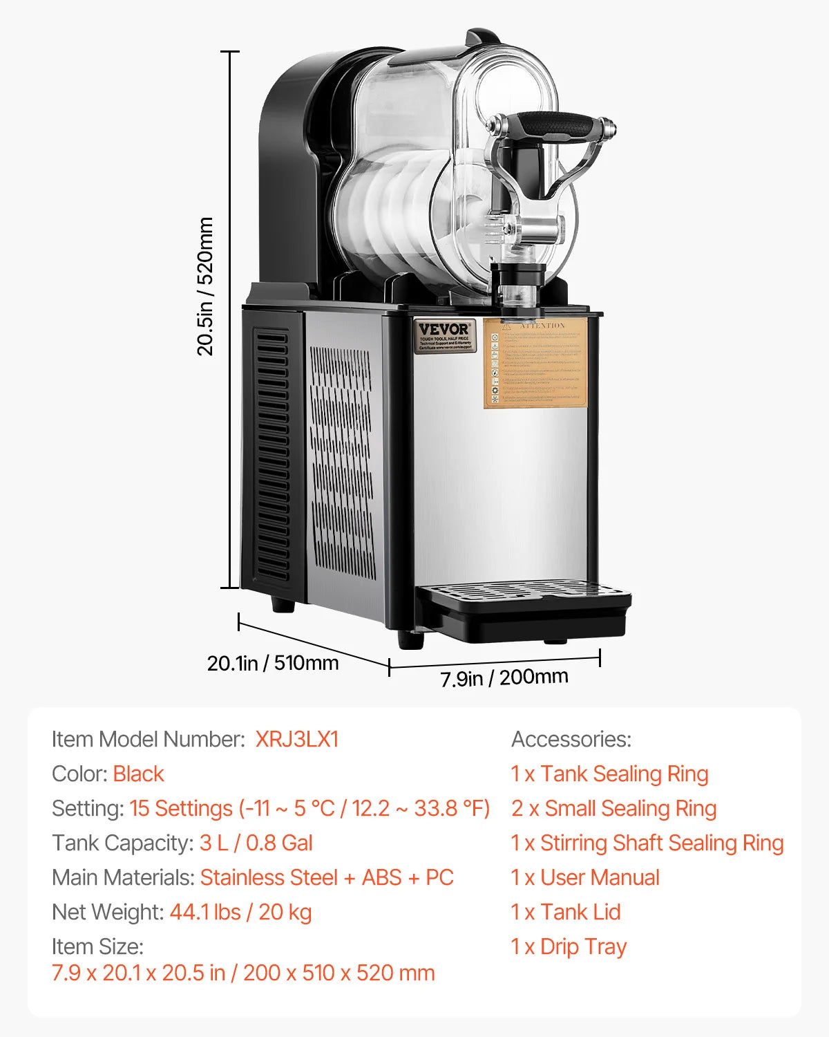 SucceBuy 3-36L Commercial Slushy Machine 1-3 Tanks Stainless Steel Margarita Smoothie Frozen Drink Maker for Home Restaurants