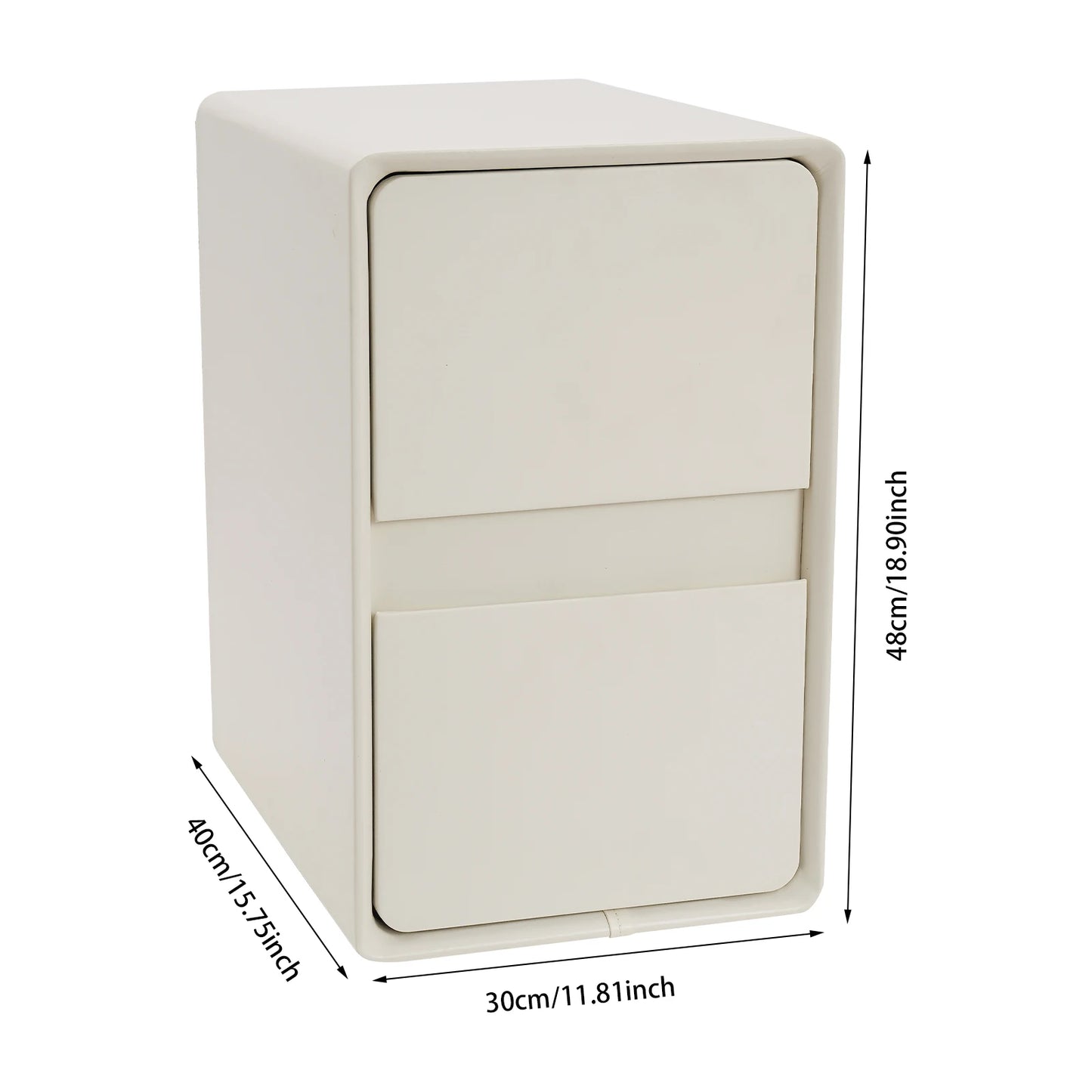 Nightstand Bedside Table Side Table with 2 Drawers Storage Cabinet for the Bedroom 40*30*48cm