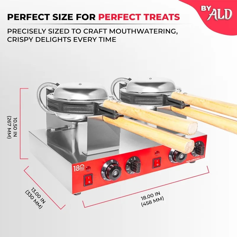 XMSJ Bubble Waffle Maker Machine Nonstick Swing Type 110V Commercial Grade High Capacity