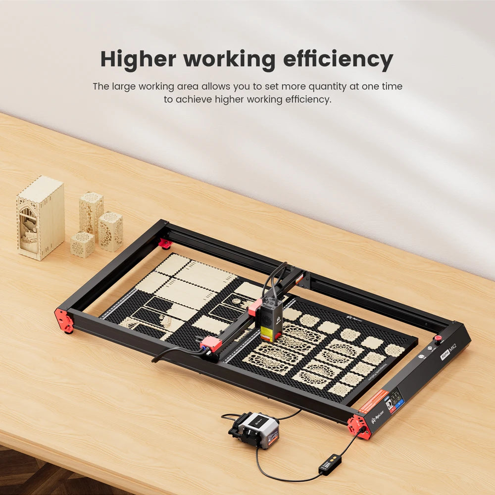 AlgoLaser Alpha MK2 Laser Engraver 20W Output Power 3.5” Color Touch Screen App Offline Control DIY Engraver Tool for Metal MDF