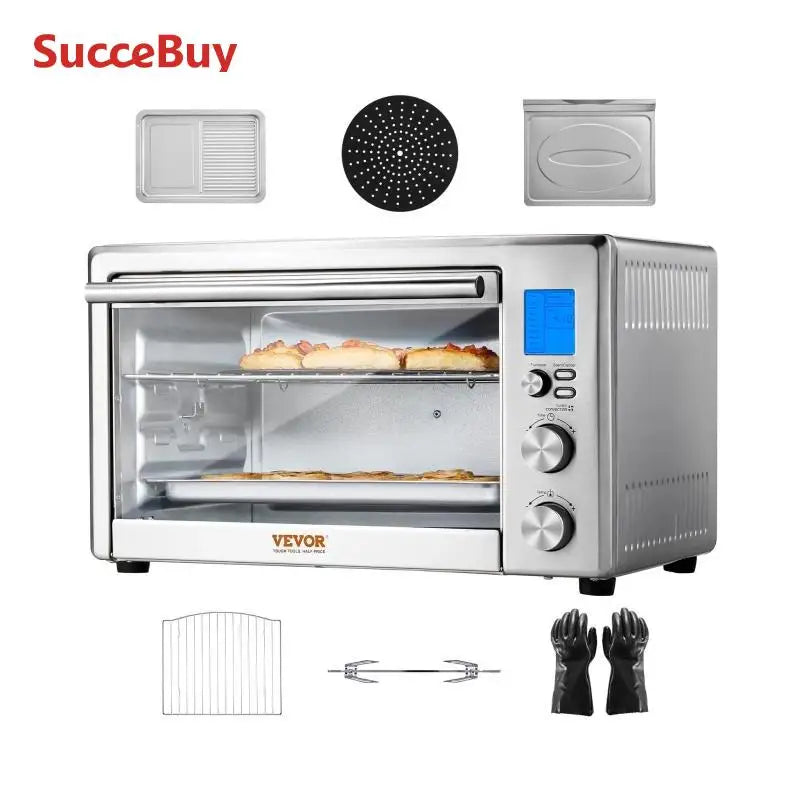 SucceBuy 10-IN-1 Convection Oven, 28L/29.6Qt Multifunctional Conventional Oven Countertop, 1800W 4-Tier Toaster